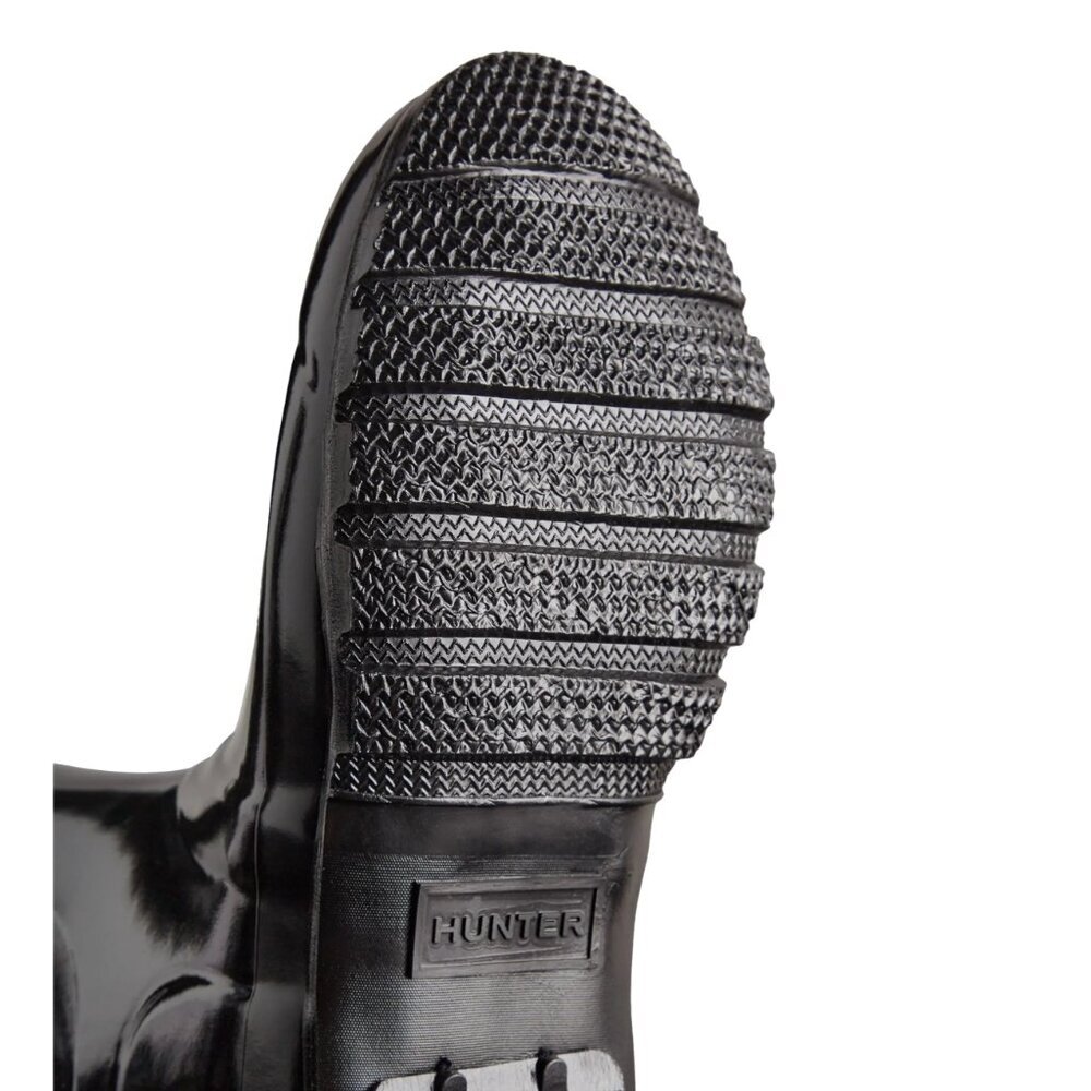 New Womens sz 8 HUNTER  Original Tall Gloss Rain Boots Black rubber - Picture 4 of 4